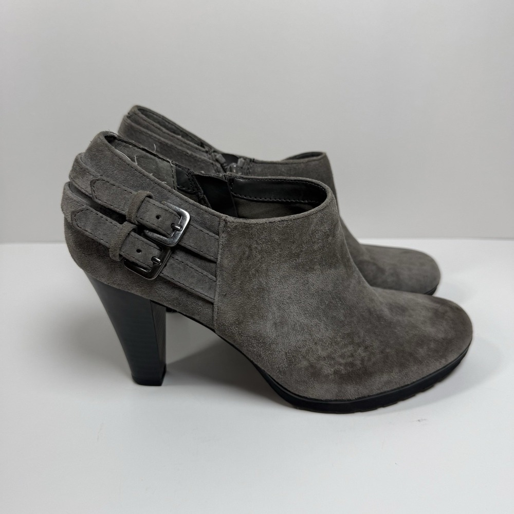 Women's Charcoal Booties Size 8M Buckle Ankle Strap by White Mountain